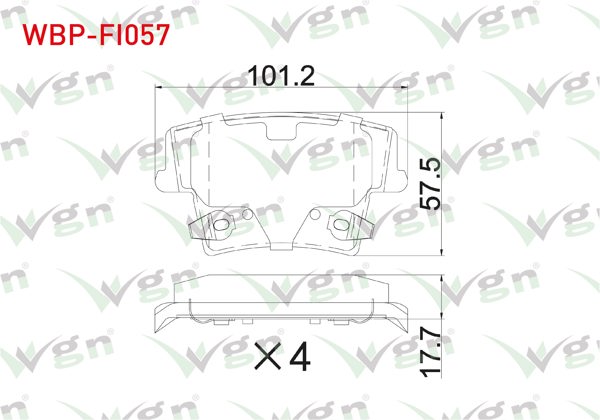 WGN WBP-FI057 | Fren Balata Arka Ikazlı Chrysler 300C 2004-/ Lancıa Thema (Lx) 3.0 2011-2014