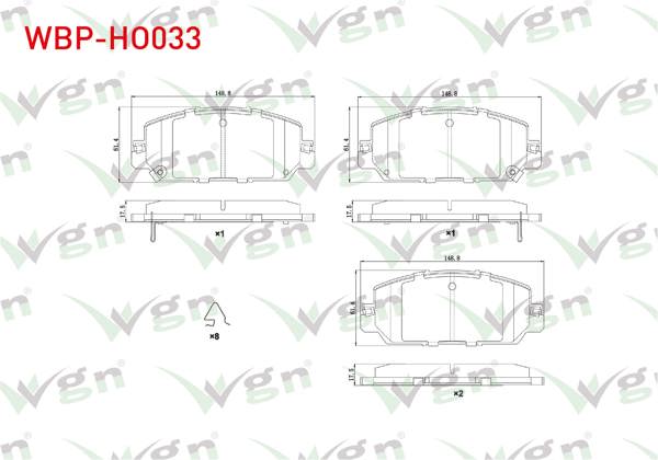 WGN WBP-HO033 | Fren Balata Ön Ikazlı Honda Cr-V V 2016 -