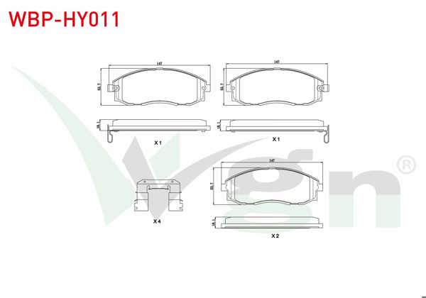 WGN WBP-HY011 | Fren Balata Ön Ikazlı Hyundai Starex 2.4İ 1997-2003 / Starex 2.5 CRDI 1997-2007 / Starex 2.5 TD 1997-2003