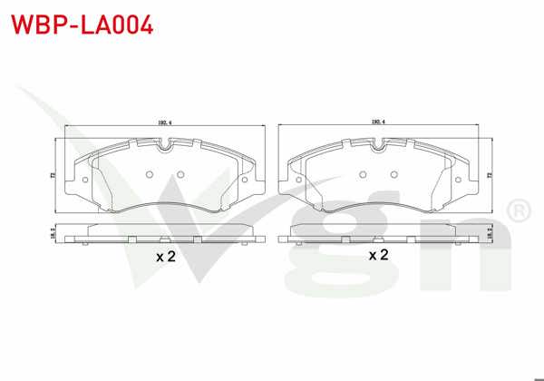 WGN WBP-LA004 | Fren Balata Ön Land Rover Discovery IV (La) 3.0 TD 4X4 18.70mm 2010 -