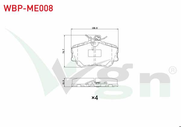 WGN WBP-ME008 | Fren Balata Ön Mercedes C Serisi (W202) 1993-2000