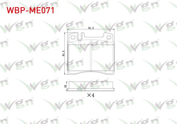 WGN WBP-ME071 | Fren Balata Ön Mercedes S Serisi (W140) S 320 1991-1998 / S Serisi (W140) S 300 1991-1998