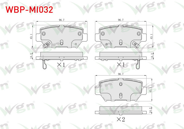 WGN WBP-MI032 | Fren Balata Arka Ikazlı Mıtsubıhı Eclıpse Cross 2018 -