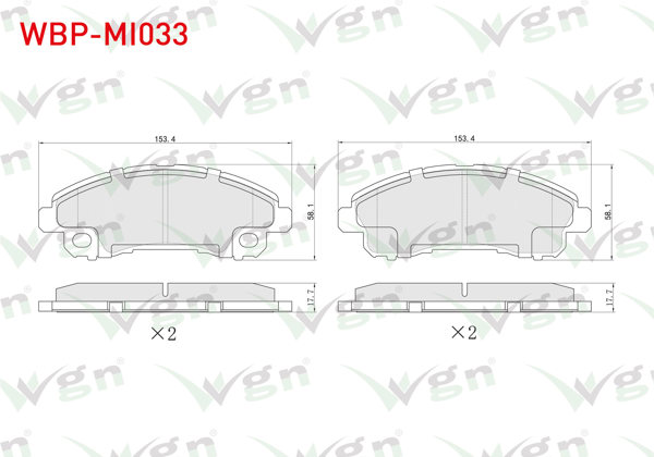 WGN WBP-MI033 | Fren Balata Arka Mitsubishi Fuso Canter Euro 6 2017 -