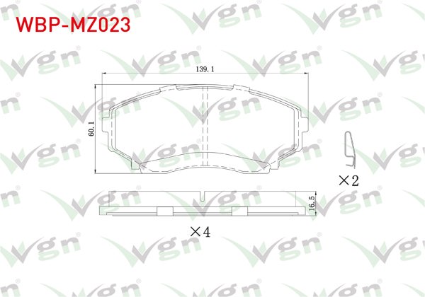 WGN WBP-MZ023 | Fren Balata Ön Mazda E 2200 (Sr2) 1991-2004