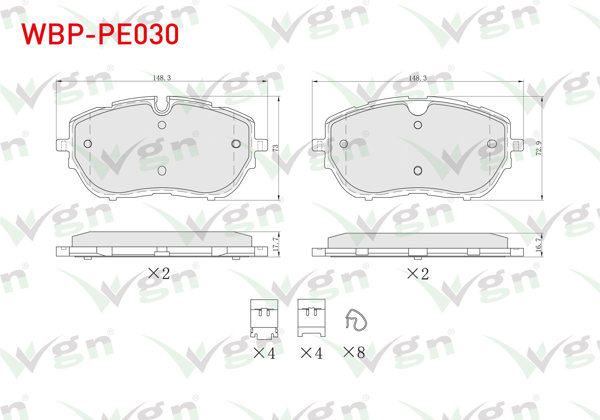 WGN WBP-PE030 | Fren Balata Ön Ikazlı Peugeot 308 II 1.6 HDI 2014-/ Ds 4 II 1.6 2021-/ Opel Astra L 1.2-1.5 D 2021 -