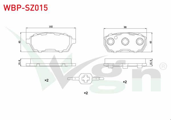 WGN WBP-SZ015 | Fren Balata Ön Suzuki Super Carry 1.3İ 15.00mm 1985-1999