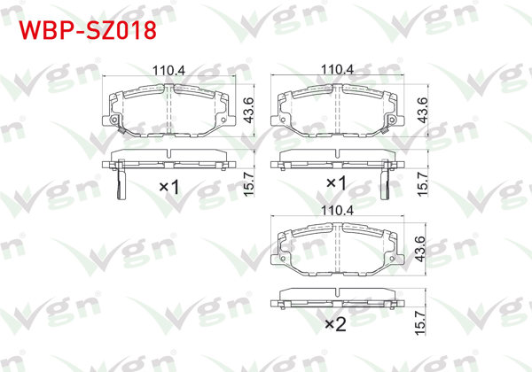 WGN WBP-SZ018 | Fren Balata Ön Ikazlı Suzuku Jımny Suv (A6g) 1.5 Allgrıp 2018 -