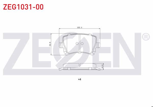 ZEGEN ZEG1031-00 | Fren Balata Arka Golf V 1.4 TSI 2003-2009 / Caddy III 2.0 Sdı 2004-2015 / Jetta III 1.6 FSI 2005-2010 / Tiguan 1.4 TSI 2016-/ Passat 1.4 TSI 2005-2008 / A3 1.6 2003-2012 / Leon 1.4 TSI 2005-2012