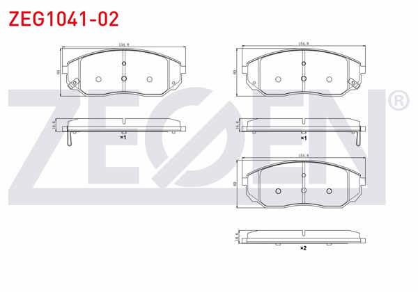ZEGEN ZEG1041-02 | Fren Balata Ön Ikazlı Kia Sorento I (Jc) 2.4İ 2002-2009 / Kia Sorento I (Jc) 2.5 CRDI 2002-2009