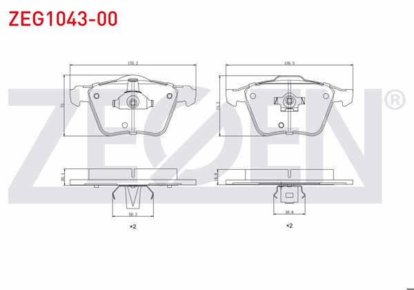ZEGEN ZEG1043-00 | Fren Balata Ön Volvo Xc90 I 2.5 T 2002-2014 / Volvo Xc90 I 3.2İ 2002-2014