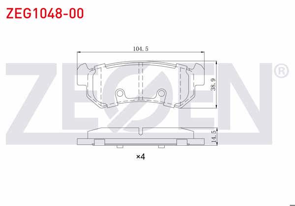 ZEGEN ZEG1048-00 | Fren Balata Arka Chevrolet Lacetti (J200) 1.4İ 16V 2006-2012 / Lacetti (J200) 1.6İ 2006-2012 / Daewoo Nubira (Klan) 1.6İ 2003-2005 / Nubira (Klan) 1.4İ 2003-2005 / Nubira (Klan) 1.8İ 2003-2005