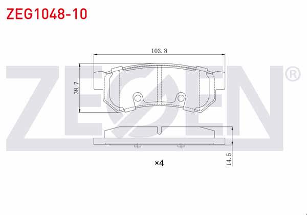 ZEGEN ZEG1048-10 | Fren Balata Arka Chevrolet Lacetti (J200) 1.6İ 2006-2012 / Chevrolet Lacetti (J200) 1.4İ 16V 2006-2012