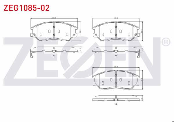 ZEGEN ZEG1085-02 | Fren Balata Ön Ikazlı Kia Opırus 3.5İ V6 2003-/ Ssangyong Kyron 2.0 Xdı 4Wd 2005-2011 / Ssangyong Rodıus I 2.7 Xdı 4Wd 2005-2013