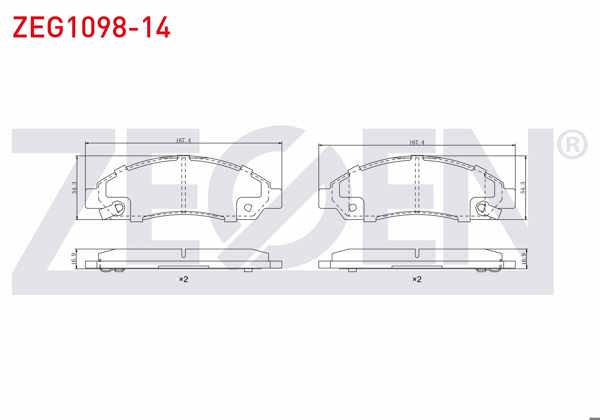 ZEGEN ZEG1098-14 | Fren Balata Ön Ikazlı Isuzu D-Max (8Dh) 2.5 D-2.5 Dıtd-3.0 D 2002-2009