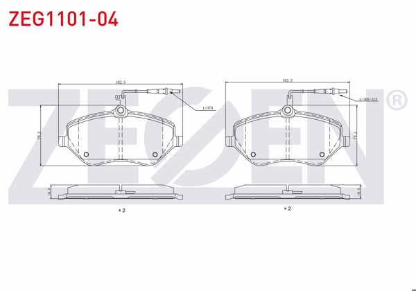 ZEGEN ZEG1101-04 | Fren Balata Ön Fişli Peugeot 407 (6D) 2.0 HDI 2004-2011 / Peugeot 407 (6D) 2.0İ 2004-2011 / Peugeot 607 (9D,9U) 2.0 HDI 2000-/ Citroen C6 (TD) 3.0 V6 2005-/ Peugeot 607 (9D,9U) 3.0İ 2000 -