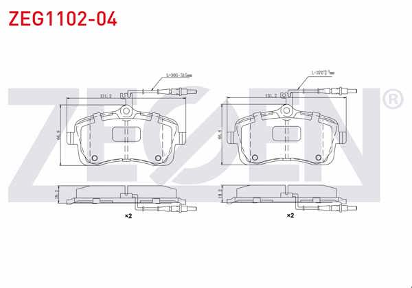 ZEGEN ZEG1102-04 | Fren Balata Ön Fişli Peugeot 407 (6D) 1.6 HDI 110 Hp 2004-2011 / Peugeot 407 (6D) 1.8İ 110 Hp 2004-2011