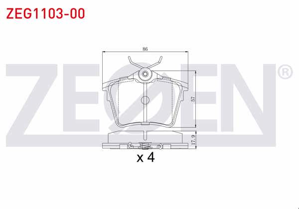 ZEGEN ZEG1103-00 | Fren Balata Arka Peugeot 407 (6D) 1.6 HDI 2004-2011 / Peugeot 407 (6D) 1.8İ 2004-2011 / Peugeot 407 (6D) 2.0İ 2004-2011 / Peugeot 407 (6D) 2.0 HDI 2004-2011