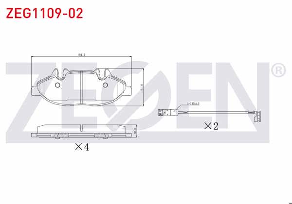 ZEGEN ZEG1109-02 | Fren Balata Ön Fişli Mercedes Vito (W639) 115 CDI 2003-2014 / Vito (W639) 110 CDI 2003-2014 / Viano (W639) 2.2 CDI 2003-2014 / Viano (W639) 2.0 CDI 2003-2014