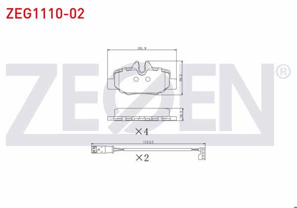 ZEGEN ZEG1110-02 | Fren Balata Arka Fişli Mercedes Vito (W639) 115 CDI 2003-2014 / Vito (W639) 110 CDI 2003-2014 / Viano (W639) 2.2 CDI 2003-2014 / Viano (W639) 2.0 CDI 2003-2014