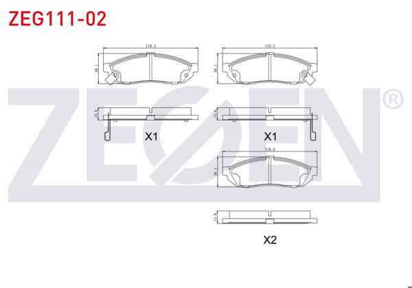 ZEGEN ZEG111-02 | Fren Balata Ön Ikazlı Suzuki Marutı 0.8İ 1986-1993 / Suzuki Carry (Ed) 0.8 1980-1999 / Suzuki Alto II (Ec) 0.8 1986-1993