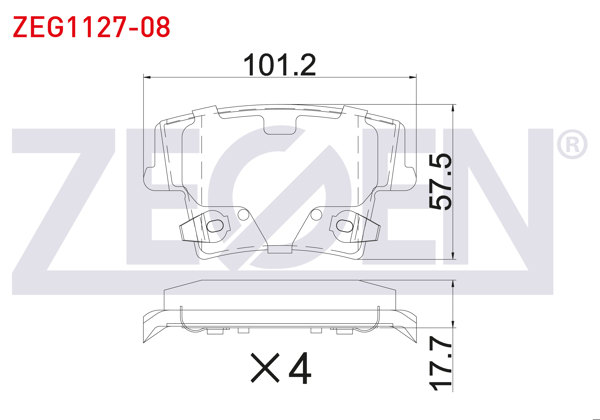 ZEGEN ZEG1127-08 | Fren Balata Arka Ikazlı Chrysler 300C 2004-/ Lancıa Thema (Lx) 3.0 2011-2014