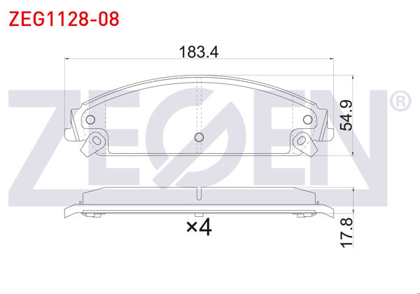ZEGEN ZEG1128-08 | Fren Balata Ön Ikazlı Chrysler 300C 2004-/ Lancıa Thema (Lx) 3.0 2011-2014 / Dodge Challenger Coupe 2008 -