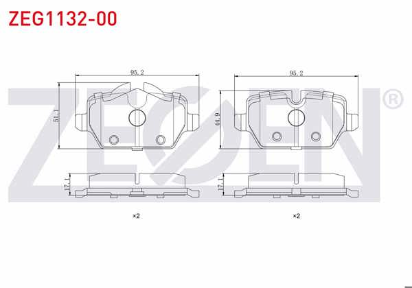 ZEGEN ZEG1132-00 | Fren Balata Arka BMW 1 Serisi (E87) 116 İ 2003-2012 / 118 İ 2003-2012 / 120 İ 2003-2012 / 1 Serisi (E81) 118 İ 2004-2012 / 3 Serisi (E90) 316 Ti 2005-2011 / 318 Cl 2005-2011 / 318 D 2005-2011