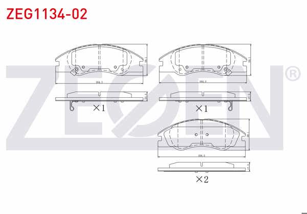 ZEGEN ZEG1134-02 | Fren Balata Ön Ikazlı Kia Cerato (Ld) 1.6İ 2004-2012 / Kia Cerato (Ld) 1.5 CRDI 2004-2012