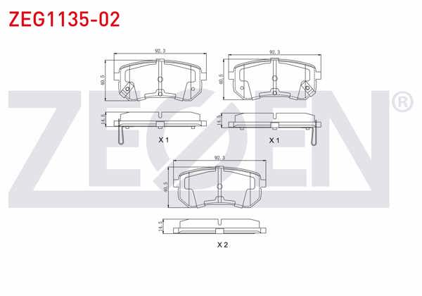 ZEGEN ZEG1135-02 | Fren Balata Arka Ikazlı Hyundai i10 (Pa) 1.1İ 12V 2008-2013 / i10 (Ba) 1.0 D-Cvvt 2013-/ i10 (Ba) 1.2 D-Cvvt 2013-/ Kia Picanto (Ba) 1.25 2004-2011 / Picanto (Ba) 1.1İ 2004-2011