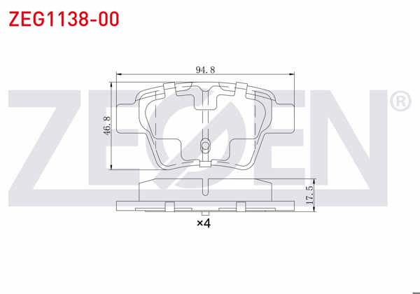 ZEGEN ZEG1138-00 | Fren Balata Arka Peugeot 307 1.6 90 Hp 2000-2007 / 307 1.6 HDI 90 Hp 2000-2007 / 207 1.4 HDI 2006-2012 / 207 1.6İ 16V 2006-2012 / Citroen C4 1.6 HDI 2004-2009 / C4 1.6 2004-2009