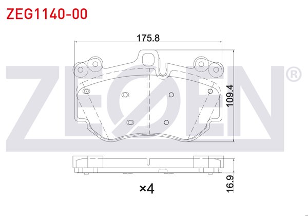 ZEGEN ZEG1140-00 | Fren Balata Ön Porsche Cayenne (955) 3.2İ 2002-2010 / Porsche Cayenne (955) S4.5İ V8 2002-2010 / Porsche Cayenne (955) 3.6İ 2002-2010