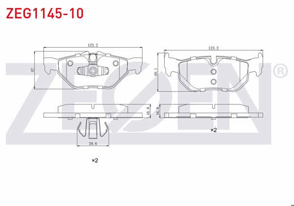 ZEGEN ZEG1145-10 | Fren Balata Arka BMW 3 Serisi (E90) 320 D 2005-2011 / 316 İ 2005-2011 / 320 İ 2005-2011 / 318 D 2005-2011 / 1 Serisi (E81) 116 İ 2004-2012 / 118 İ 2004-2012 / 120 İ 2004-2012 / X1 (E84) 1.6İ 2011 -