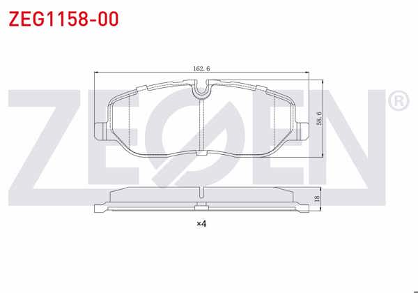 ZEGEN ZEG1158-00 | Fren Balata Ön Land Rover Rangerover III 3.0 TD 6 2002-2012 / Land Rover Discovery (Taa) 2.7 TD 2004-2010