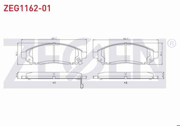 ZEGEN ZEG1162-01 | Fren Balata Ön Ikazlı Tel Delikli Nissan Navara (D40) 2.5 DCI 4Wd 2005-2015 / Nissan Pathfinder (R51) 2.5 DCI 2005 -