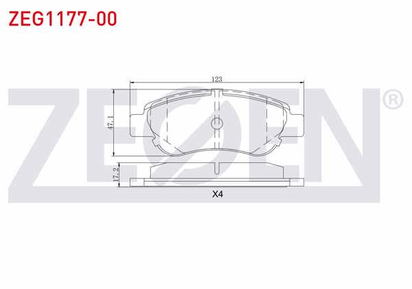 ZEGEN ZEG1177-00 | Fren Balata Ön Peugeot 107 1.0İ 2005-/ Peugeot 107 1.4 HDI 2005-/ Citroen C1 (Pm_, Pn_) 1.0 2005-2015 / Citroen C1 (Pm_, Pn_) 1.4 HDI 2005-2015