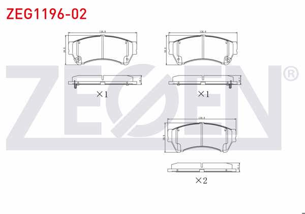 ZEGEN ZEG1196-02 | Fren Balata Ön Ikazlı Tel Delikli Mazda 6 (Gh) 1.8İ Mrz 18.30 mm 2007-2012 / 6 (Gh) 2.0 Mzr 2007-2012