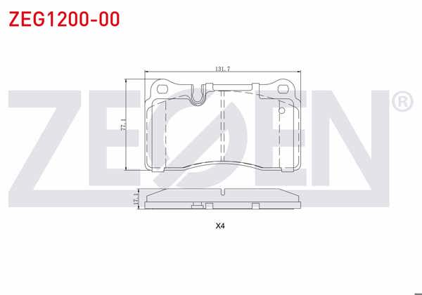 ZEGEN ZEG1200-00 | Fren Balata Ön Volkswagen Touareg 3.0 V6 TDI 2002-2010 / Touareg 3.6 V6 FSI 2002-2010 / Touareg 3.2İ V6 2002-2010 / Touareg 4.2 V8 2002-2010 / Touareg 5.0 V10 TDI 2002-2010