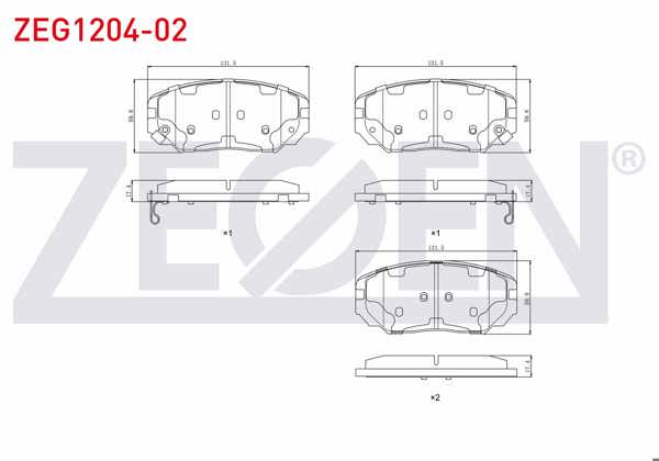 ZEGEN ZEG1204-02 | Fren Balata Ön Ikazlı Hyundai Sonata V 3.3İ V6 2005-2010 / Hyundai Grandeur 3.3İ 2005-/ Hyundai Grandeur 2.2 CRDI 2005-/ Hyundai Sonata V 2.4İ 2005-2010