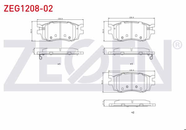 ZEGEN ZEG1208-02 | Fren Balata Ön Ikazlı Hyundai Accent Era 1.5 CRDI 2006-2012 / Accent Era 1.4İ 16V 2006-2012 / Accent Era 1.6 Cvvt 2006-2012 / i20 (Pb, Pbt) 1.4 CRDI 2008-2015 / Kia Rio II 1.5 CRDI 2006-2011
