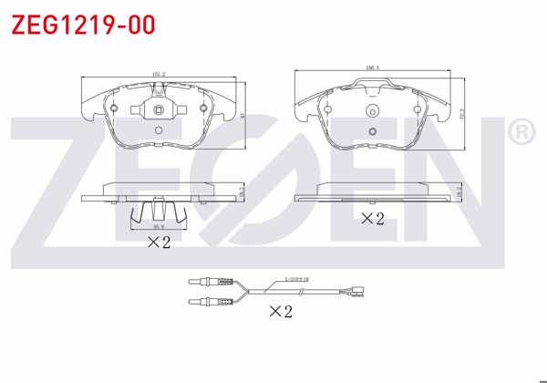 ZEGEN ZEG1219-00 | Fren Balata Ön Fişli Citroen C5 III 1.6 HDI 2008-2015 / Mondeo IV 2.0İ 2007-2014 / Mondeo IV 1.6 TDCI 2007-2014 / Freelander II 2.2 Td4 2006-2014 / S60 II 1.6 D 2010-/ Jaguar Xk 4.2İ 2006 -