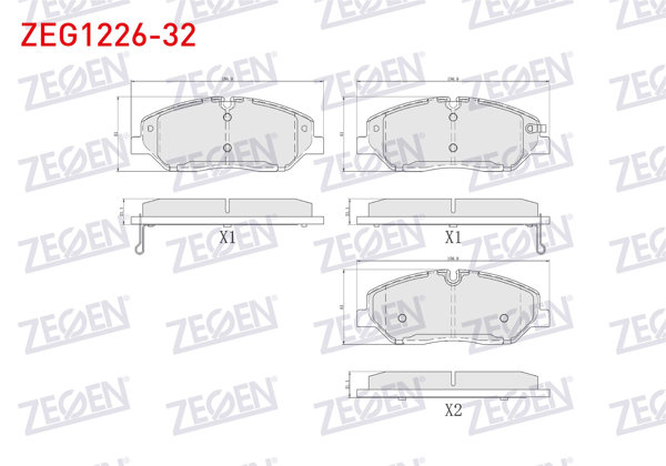 ZEGEN ZEG1226-32 | Fren Balata Ön Hyundai H350 2.5 CRDI 2015 -