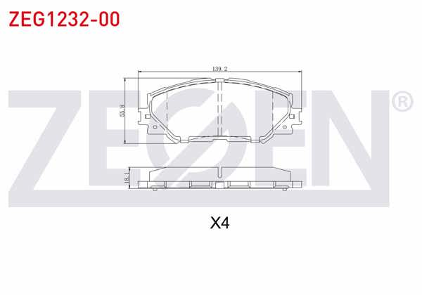 ZEGEN ZEG1232-00 | Fren Balata Ön Toyota Corolla (E15_) 1.6 Vvt-I 2007-2012 / Auris (Zre15) 1.6 Vvt-I 2007-2012