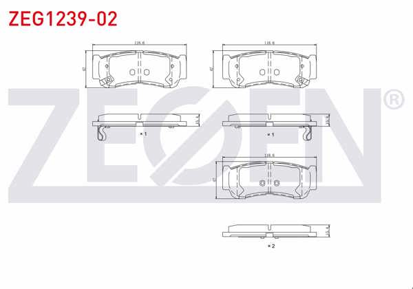 ZEGEN ZEG1239-02 | Fren Balata Arka Ikazlı Hyundai Santa Fe (Cm) 2.2 CRDI 2006-2012 / Santa Fe (Cm) 2.7İ V6 2006-2012