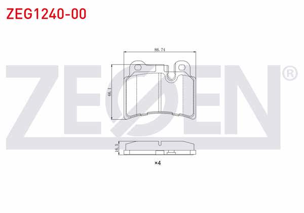 ZEGEN ZEG1240-00 | Fren Balata Arka Volkswagen Touareg (7La,7L6,7L7) 3.0 V6 TDI 2002-2010 / Touareg 3.2İ V6 2002-2010 / Touareg 5.0 V10 TDI 2002-2010