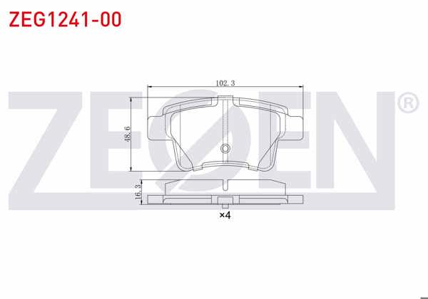 ZEGEN ZEG1241-00 | Fren Balata Arka Citroen C4 Picasso (Ud) 1.6 HDI 2006-2013 / Citroen C4 Grand Picasso (Ua) 1.6 HDI 110 Hp 2006 -