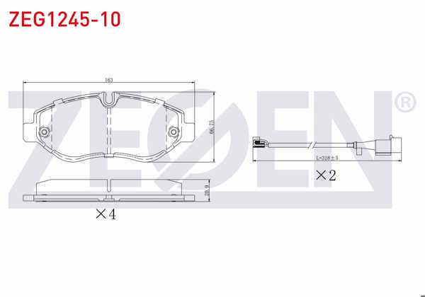 ZEGEN ZEG1245-10 | Fren Balata Ön Fişli Iveco Daily IV 2.3İ 2006-2011