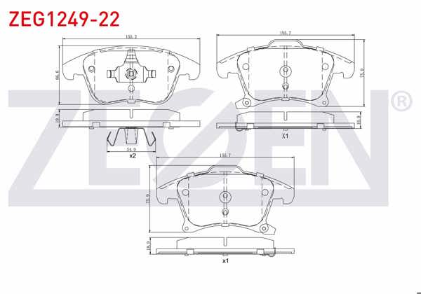 ZEGEN ZEG1249-22 | Fren Balata Ön Ford Mondeo V 1.6 TDCI-2.0 TDCI 2014 -