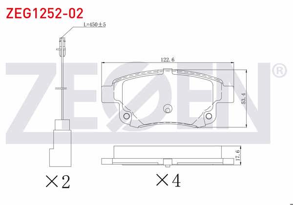 ZEGEN ZEG1252-02 | Fren Balata Arka Fişli Ford Transit (V347) 2.2 TDCI-2.4 TDCI-3.2 TDCI 2006-2014 / Transit (V348) 2.2 TDCI 2006-2014