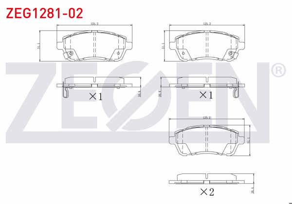 ZEGEN ZEG1281-02 | Fren Balata Ön Ford Fiesta VI 2008-2017 / Daihatsu Materıa 2006-/ Sirion 2005-/ Mazda 2 1.5İ 2007-2015 / Suzuki Baleno 2016-/ Swift IV-V 2010 -